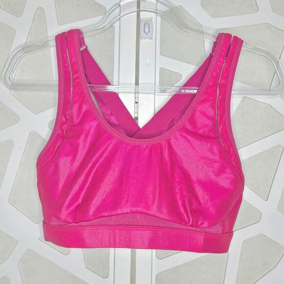 Fabletics Pink Iridescent Adjustable High Impact Sports Bra Womens SM Glam - Picture 3 of 5